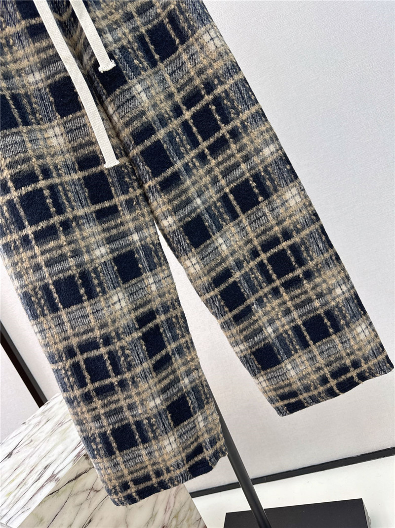 D10r drawstring checked straight-leg pants
