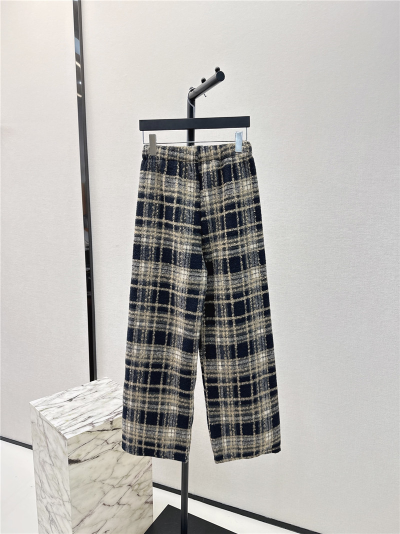 D10r drawstring checked straight-leg pants