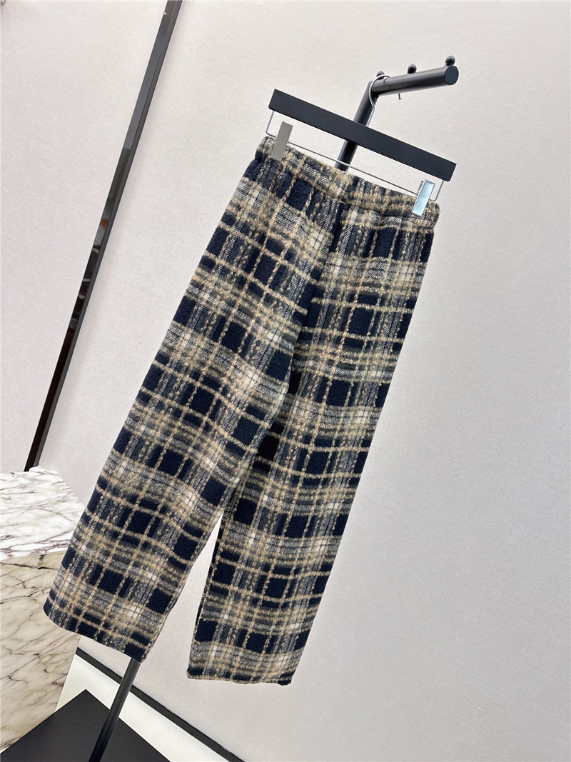D10r drawstring checked straight-leg pants