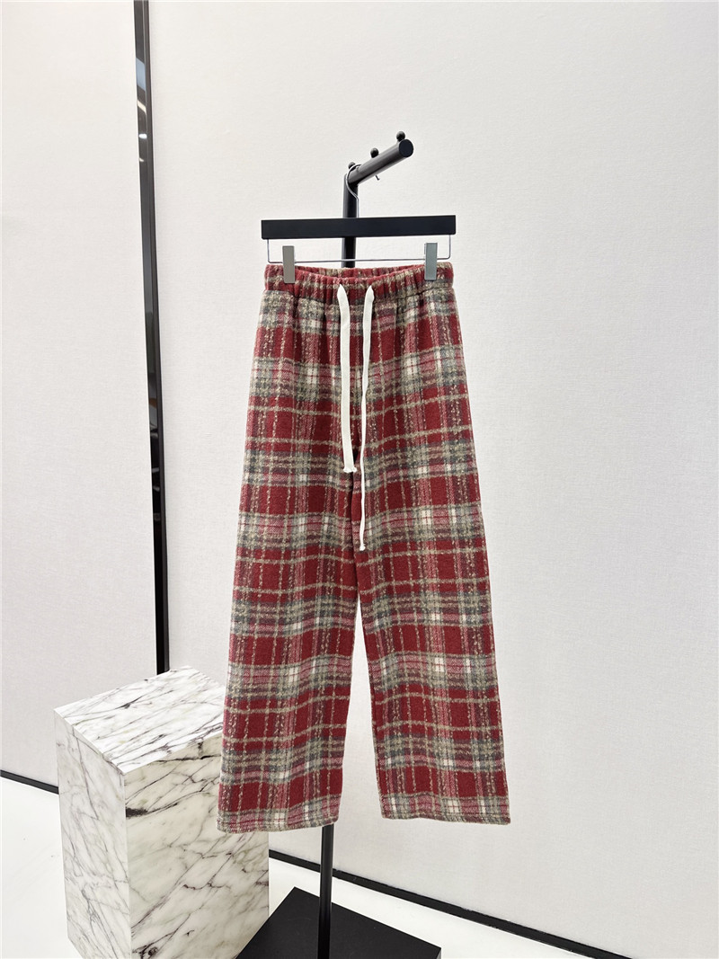 dior drawstring checked straight-leg pants