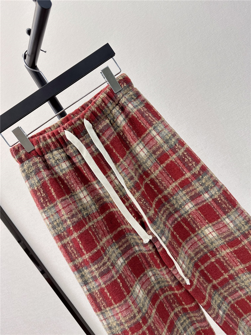 D10r drawstring checked straight-leg pants