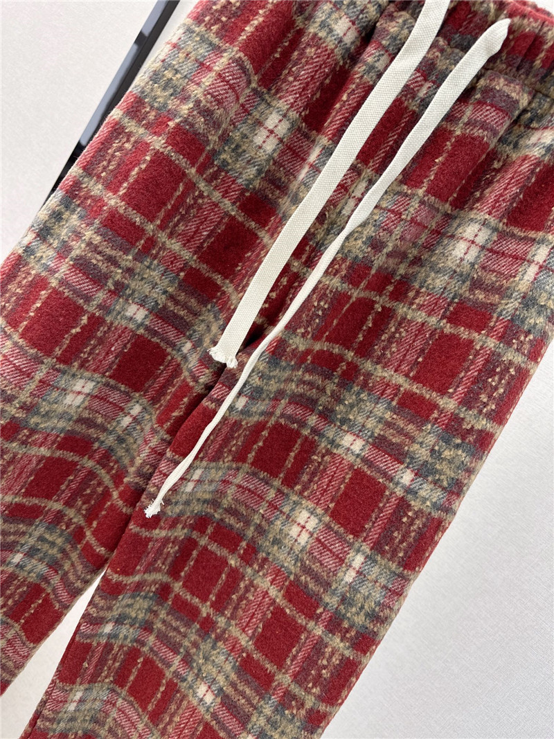 D10r drawstring checked straight-leg pants
