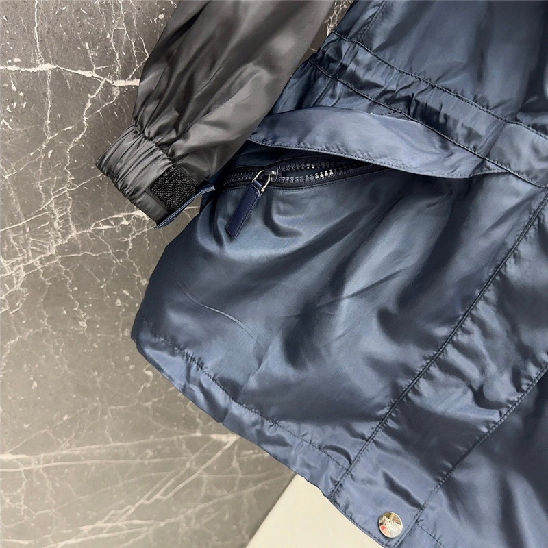 prada functional buckle belt color block trench coat