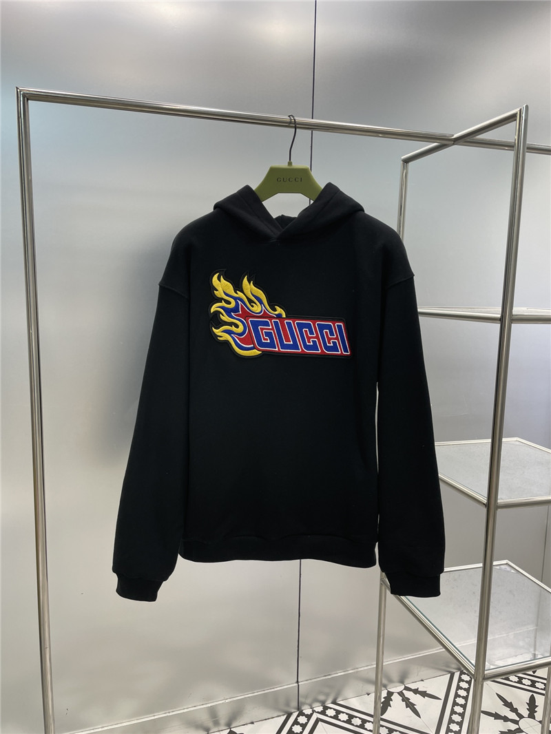 Gucci Logo Hooded Sweatshirt Black