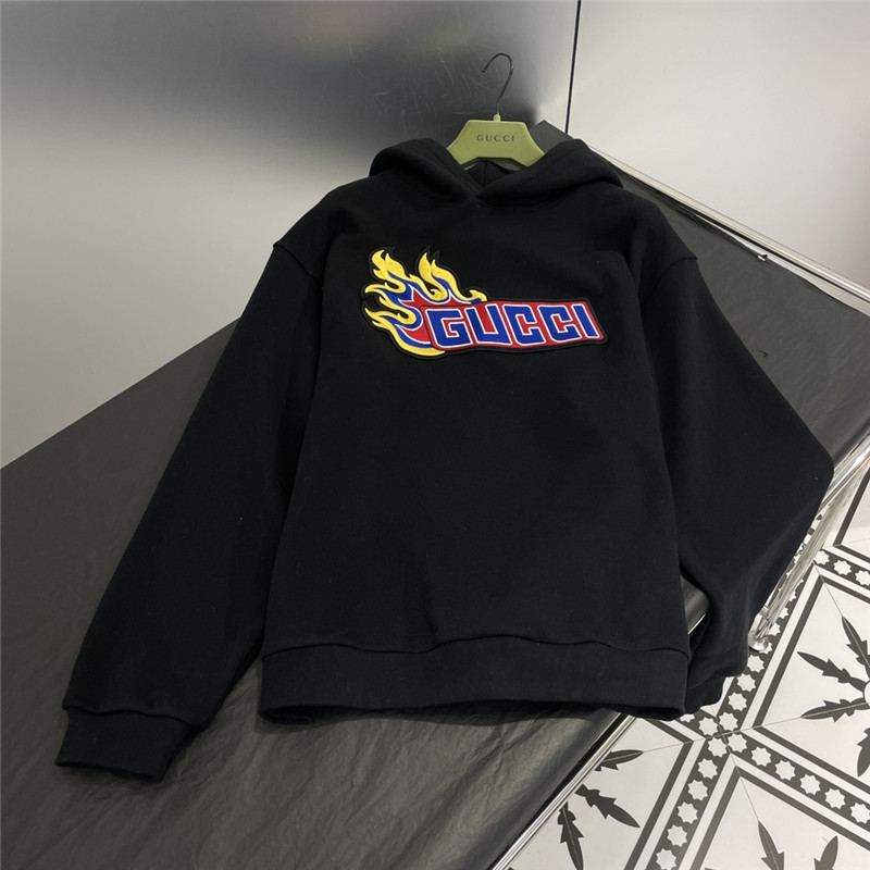 Gucci Logo Hooded Sweatshirt Black