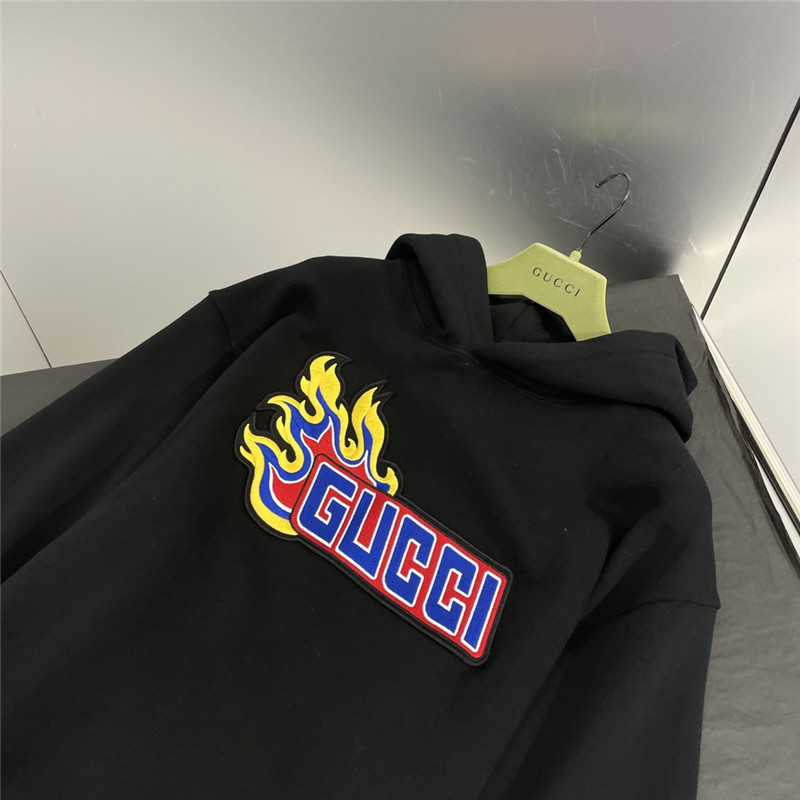 Gucci Logo Hooded Sweatshirt Black