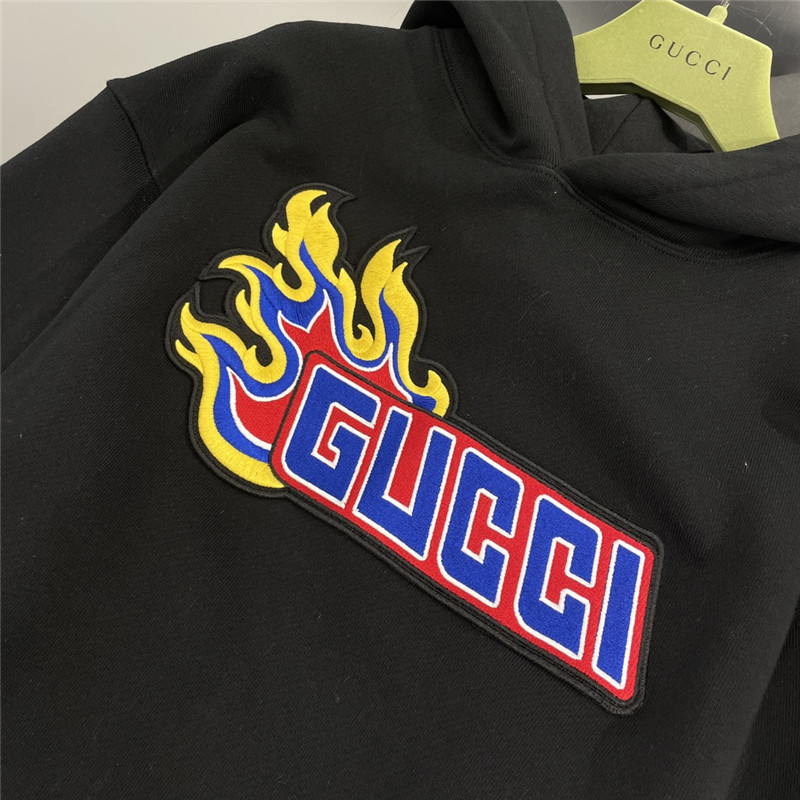 Gucci Logo Hooded Sweatshirt Black