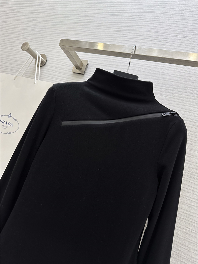 Pra*a classic logo stand collar bottoming shirt