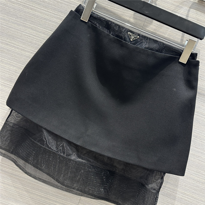 Pra*a party series mesh two-piece design skirt
