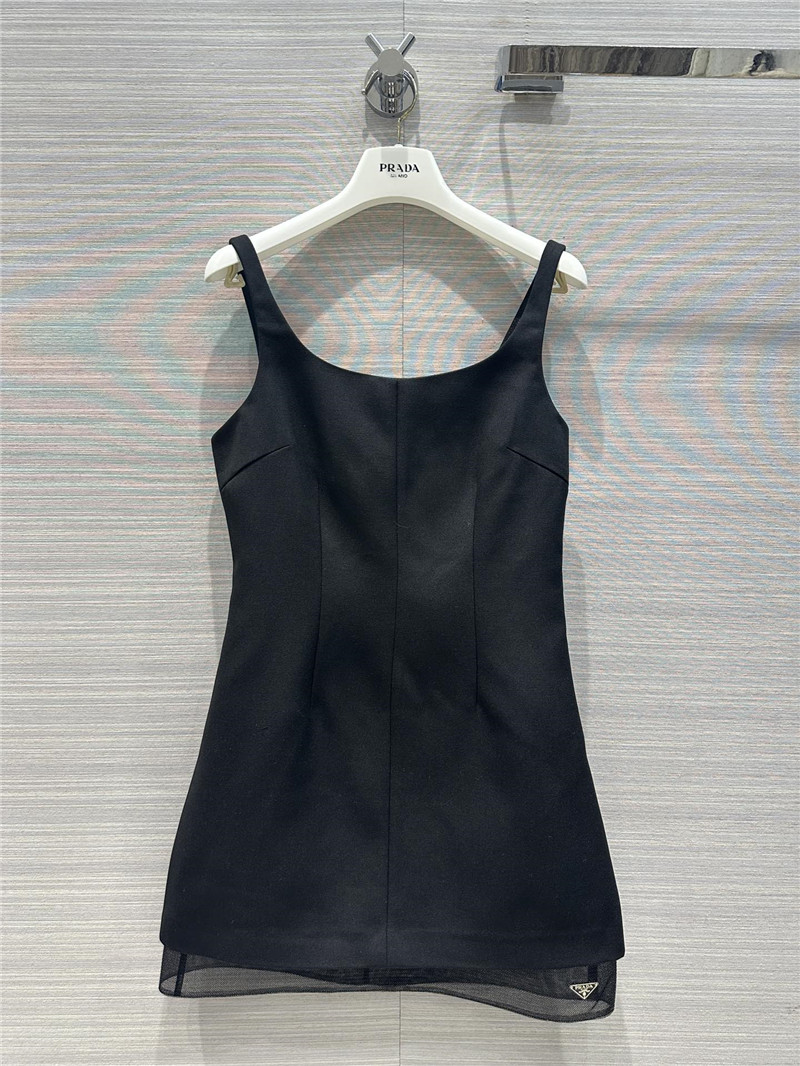 prada party series mesh fake two-piece design dress