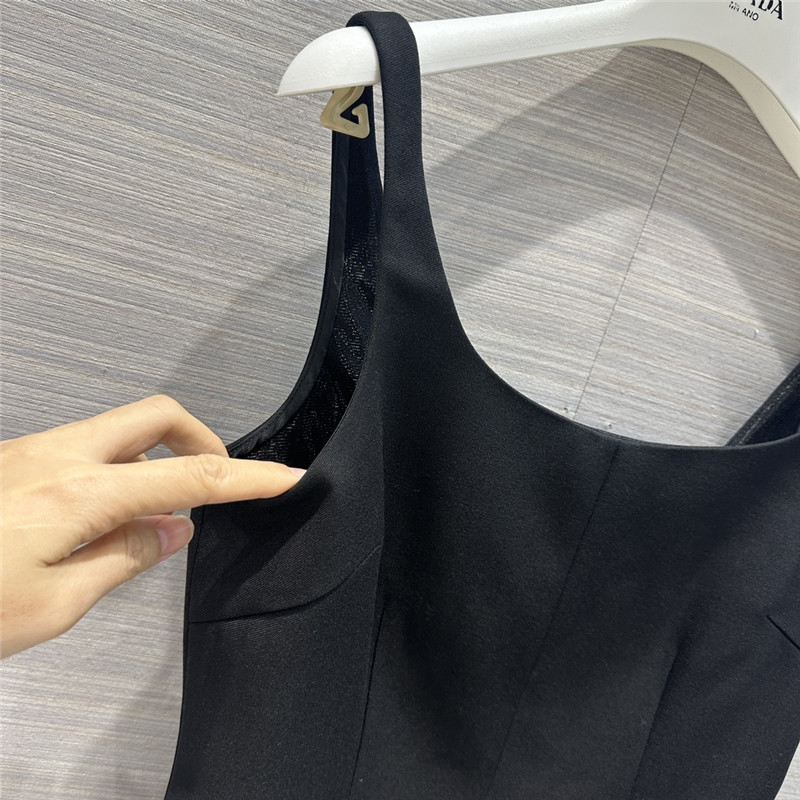 prada party series mesh fake two-piece design dress