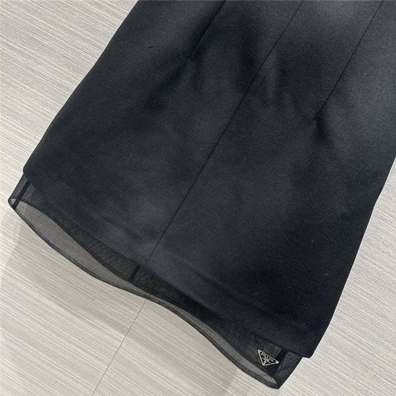 prada party series mesh fake two-piece design dress