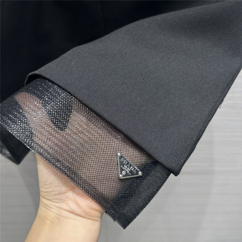 prada party series mesh fake two-piece design dress