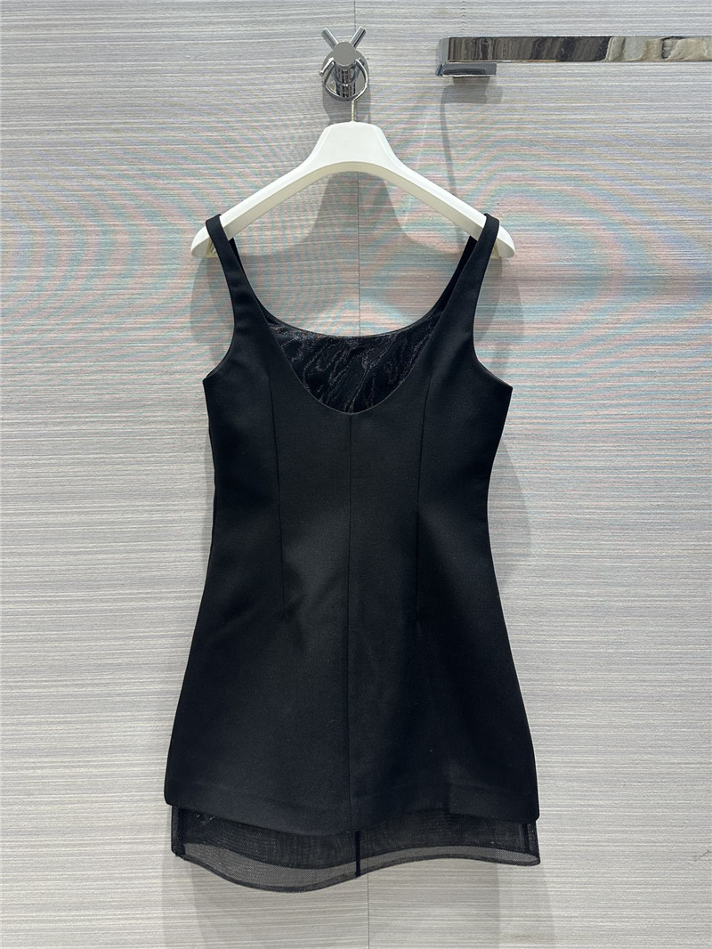 prada party series mesh fake two-piece design dress