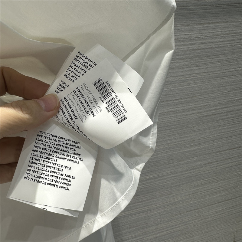 Pra*a party series rhinestone button design white shirt