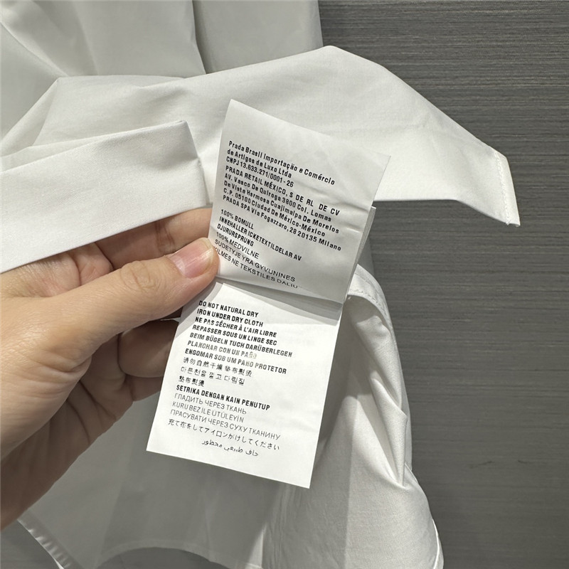 prada white shirt dress with rhinestone buttons