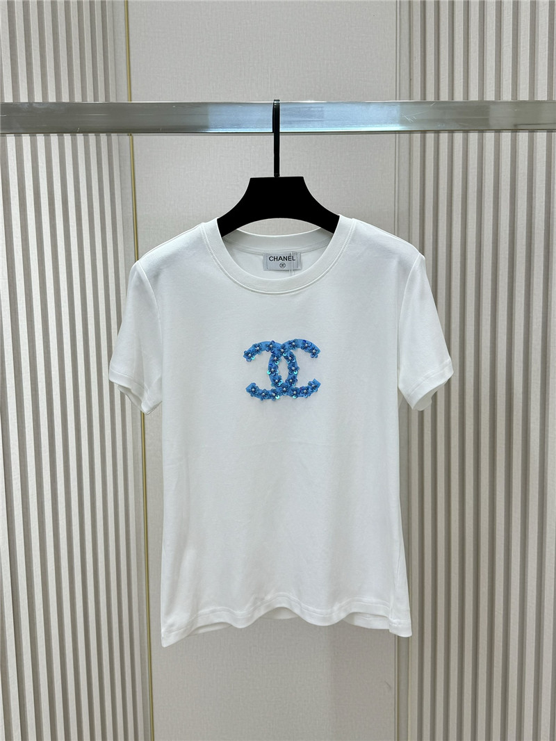 Chanel letter print round neck short sleeve T-shirt