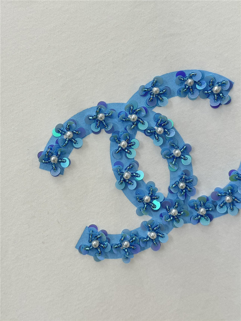 Ch**el letter print round neck short sleeve t-shirt