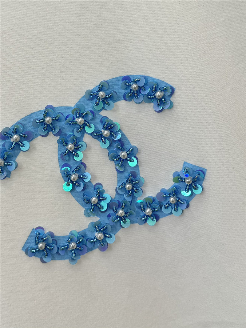 Ch**el letter print round neck short sleeve t-shirt