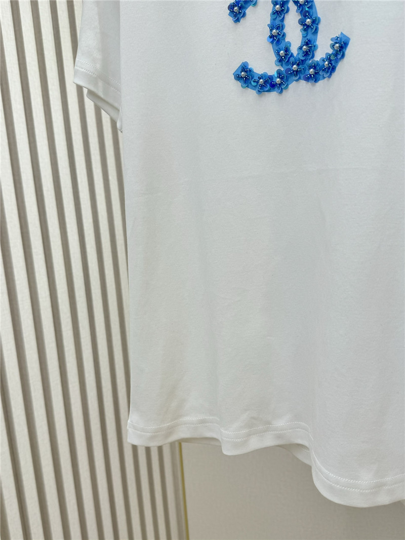 Ch**el letter print round neck short sleeve t-shirt