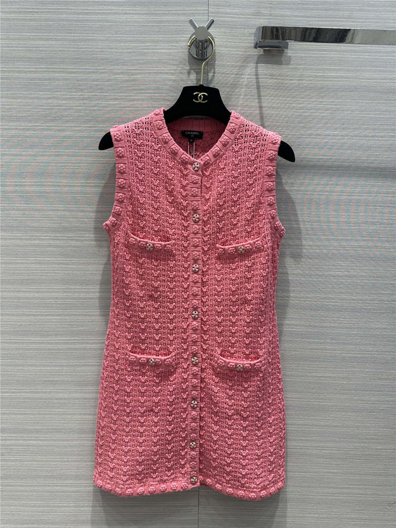 Chanel hollow embossed woven tank top dress