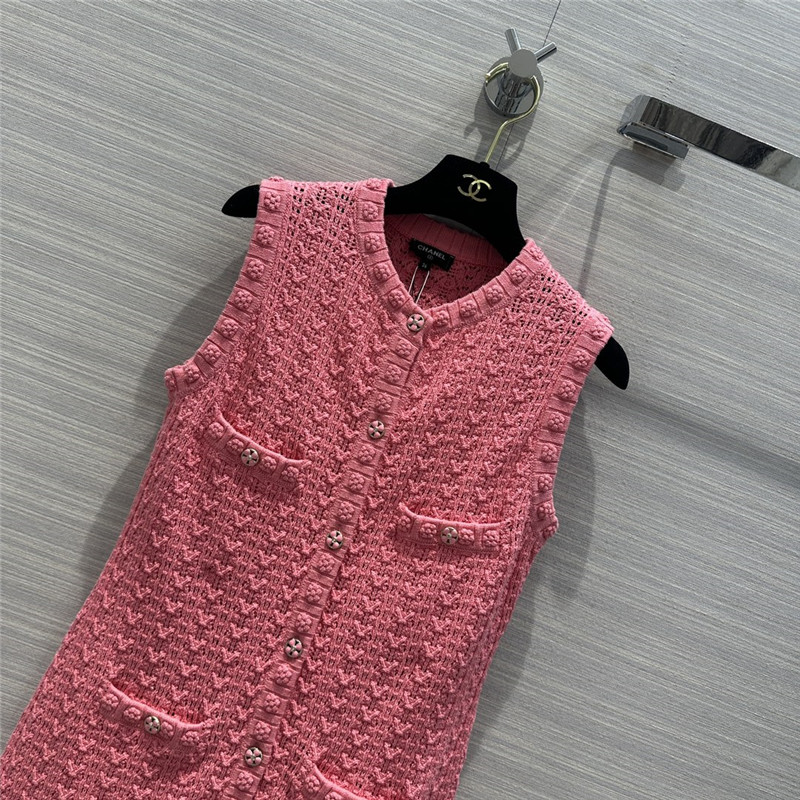 Ch**el hollow embossed woven tank top dress