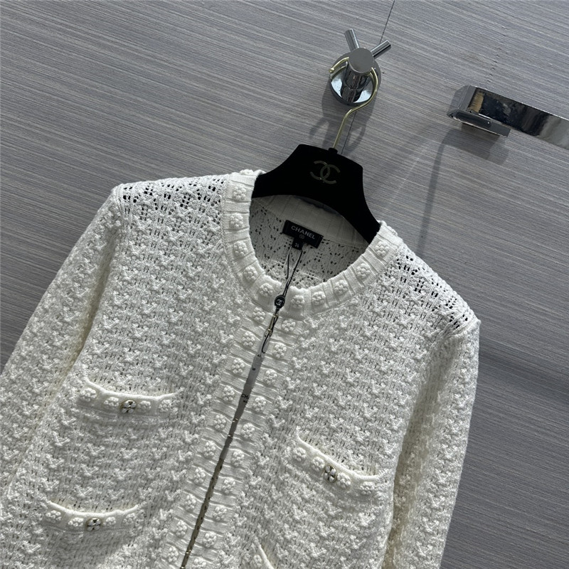 Chanel hollow embossed braided cardigan