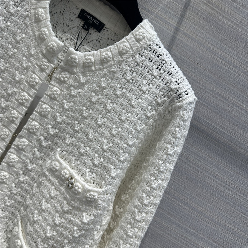 Chanel hollow embossed braided cardigan
