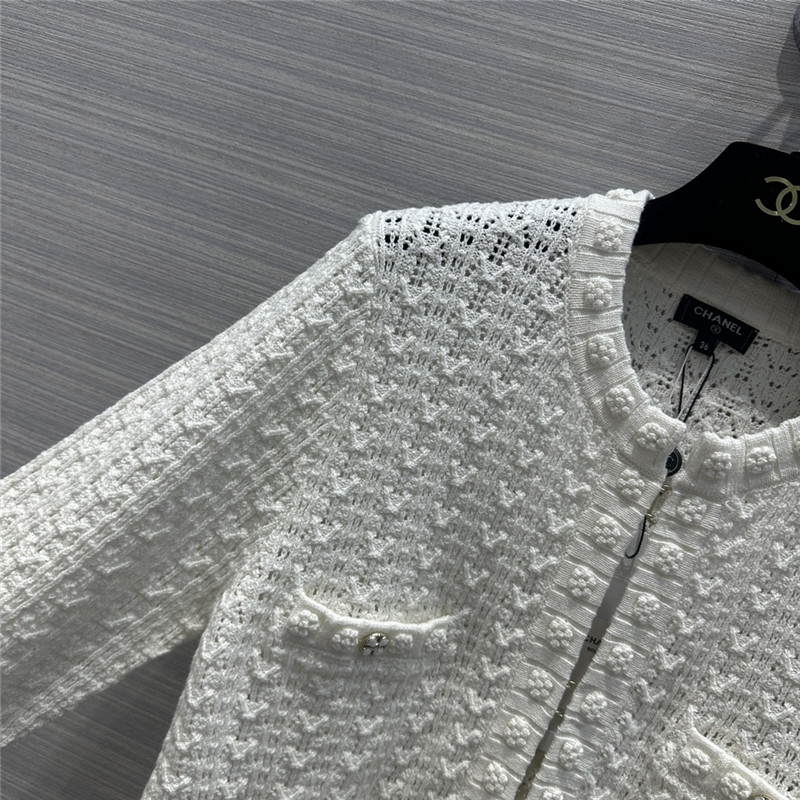 Chanel hollow embossed braided cardigan