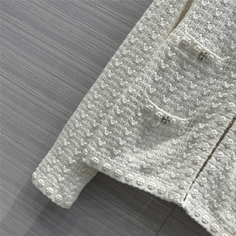 Chanel hollow embossed braided cardigan