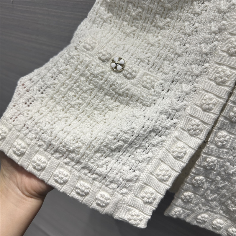 Chanel hollow embossed braided cardigan