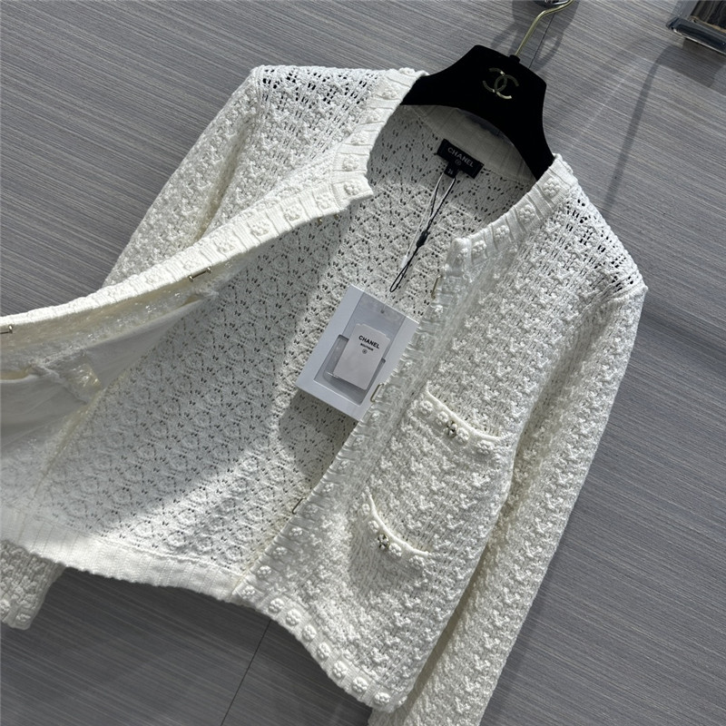 Chanel hollow embossed braided cardigan
