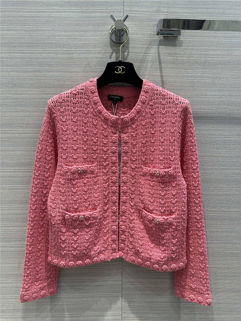 Chanel hollow embossed braided cardigan