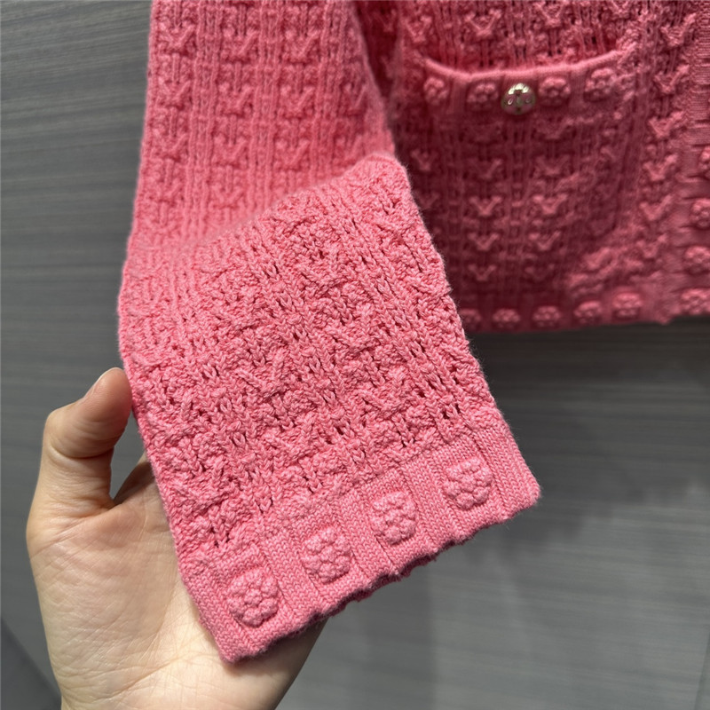 Ch**el hollow embossed braided cardigan