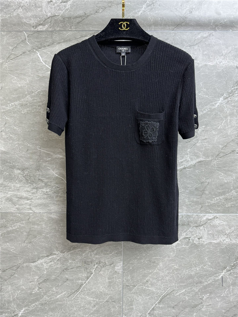 Chanel floral pocket short sleeves
