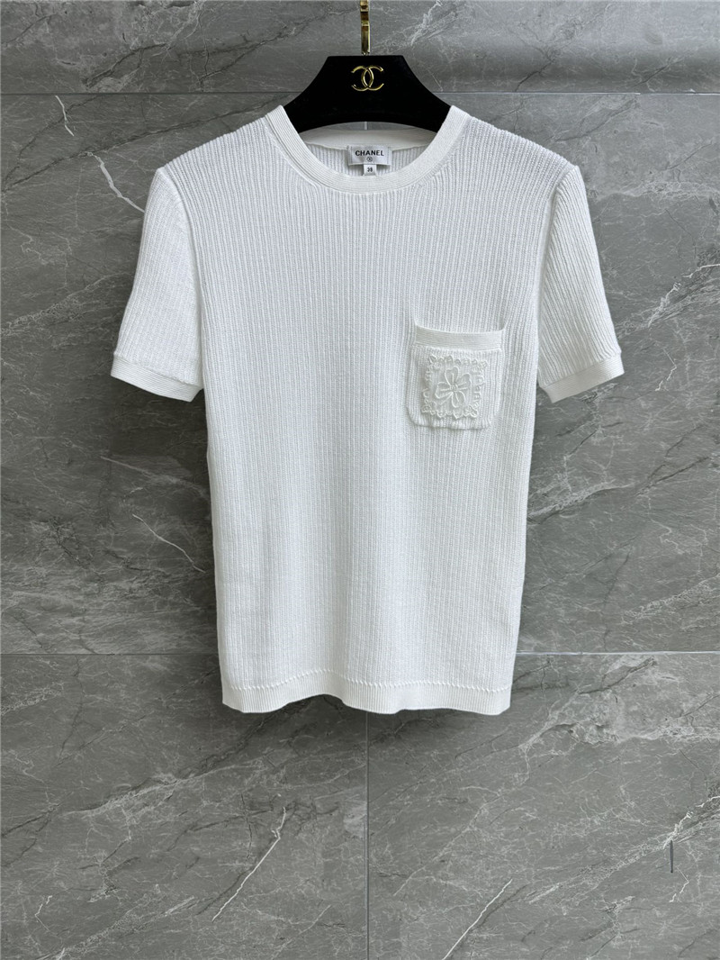 Chanel floral pocket short sleeves