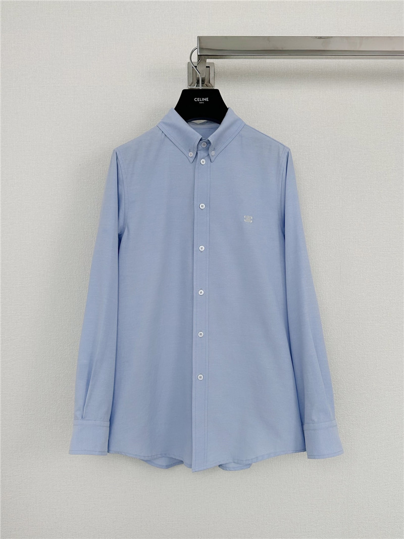 Celine small logo embroidered long-sleeved shirt
