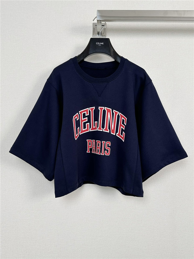 celine letter print mid-sleeve T-shirt