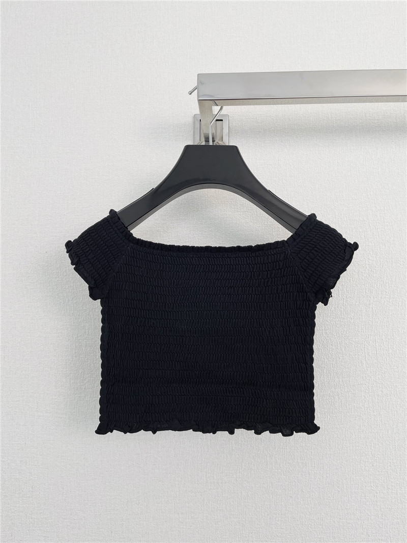 Ce1i*e pleated one-shoulder crop top