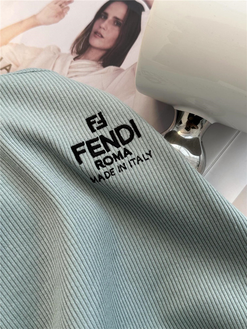 fendi embroidered round neck short sleeves