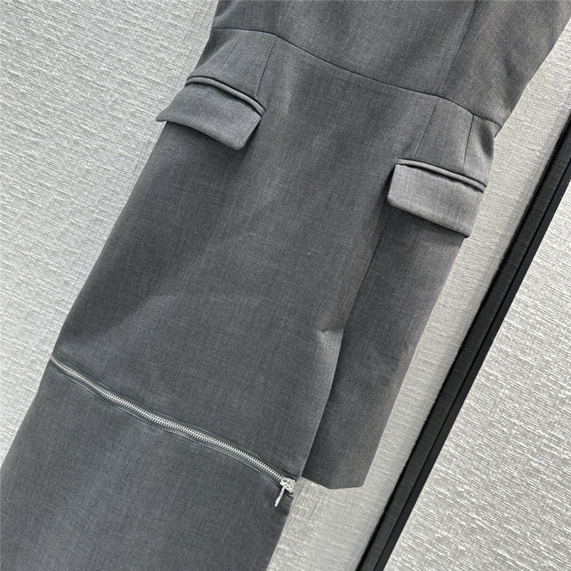 a1exa*der Mcqv*en premium gray zipper strap strapless skirt