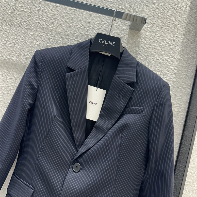 Ce1i*e blue vertical striped blazer