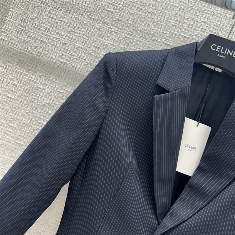 Ce1i*e blue vertical striped blazer