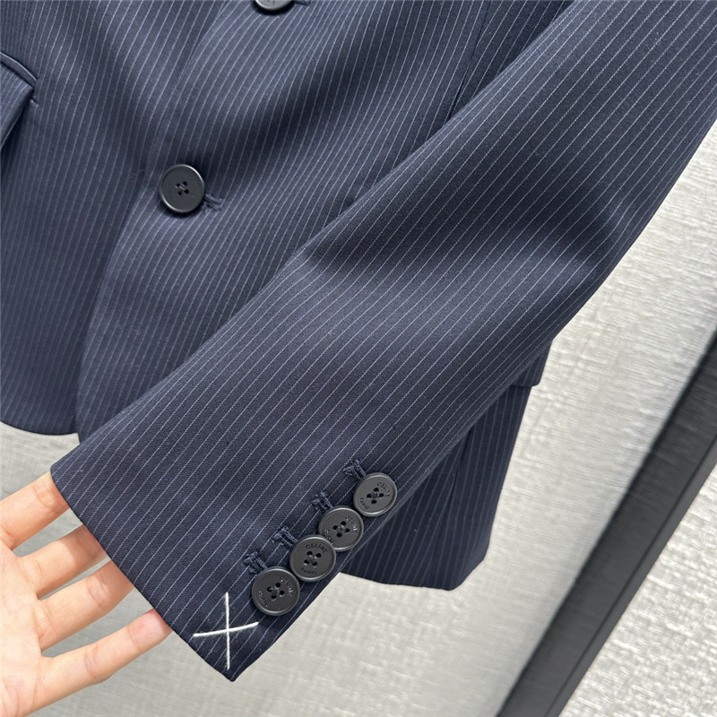 Ce1i*e blue vertical striped blazer