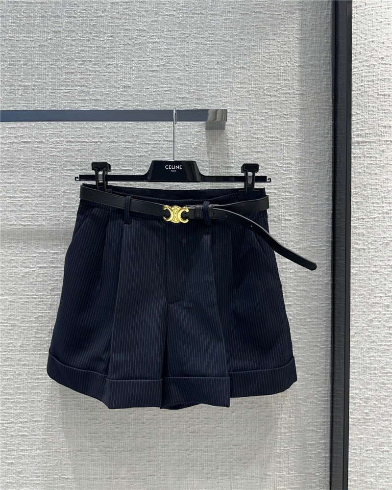 celine new vertical striped suit shorts