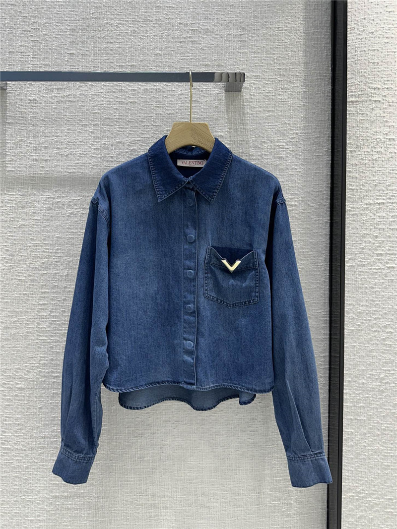 valentino short denim shirt