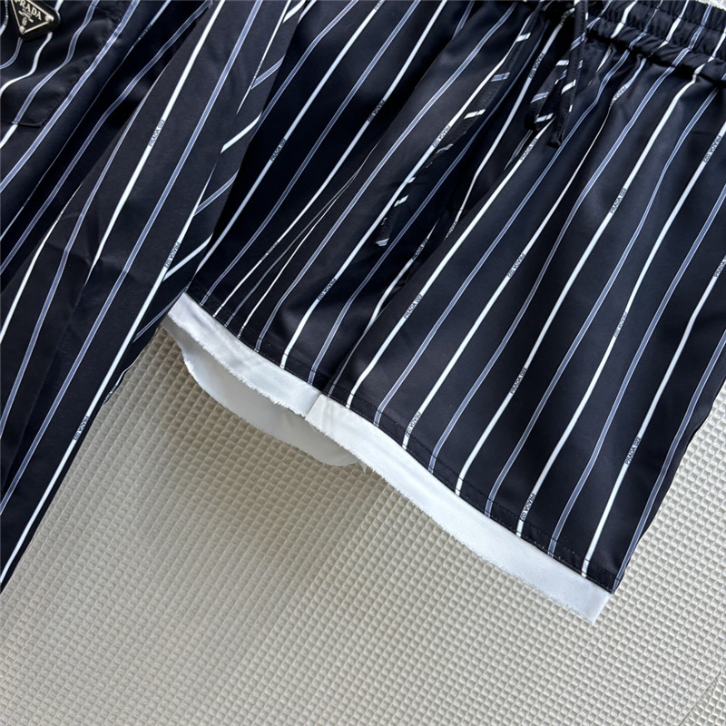 prada triangle logo decorative stripe suit