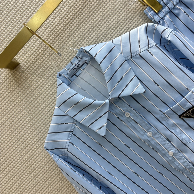 prada triangle logo decorative stripe suit