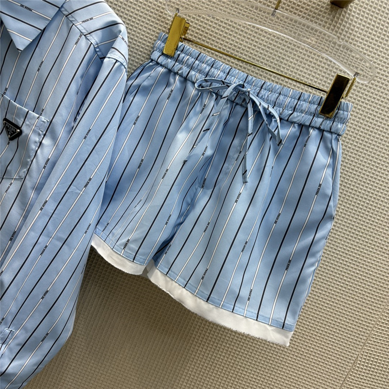 prada triangle logo decorative stripe suit