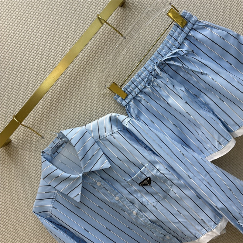 prada triangle logo decorative stripe suit